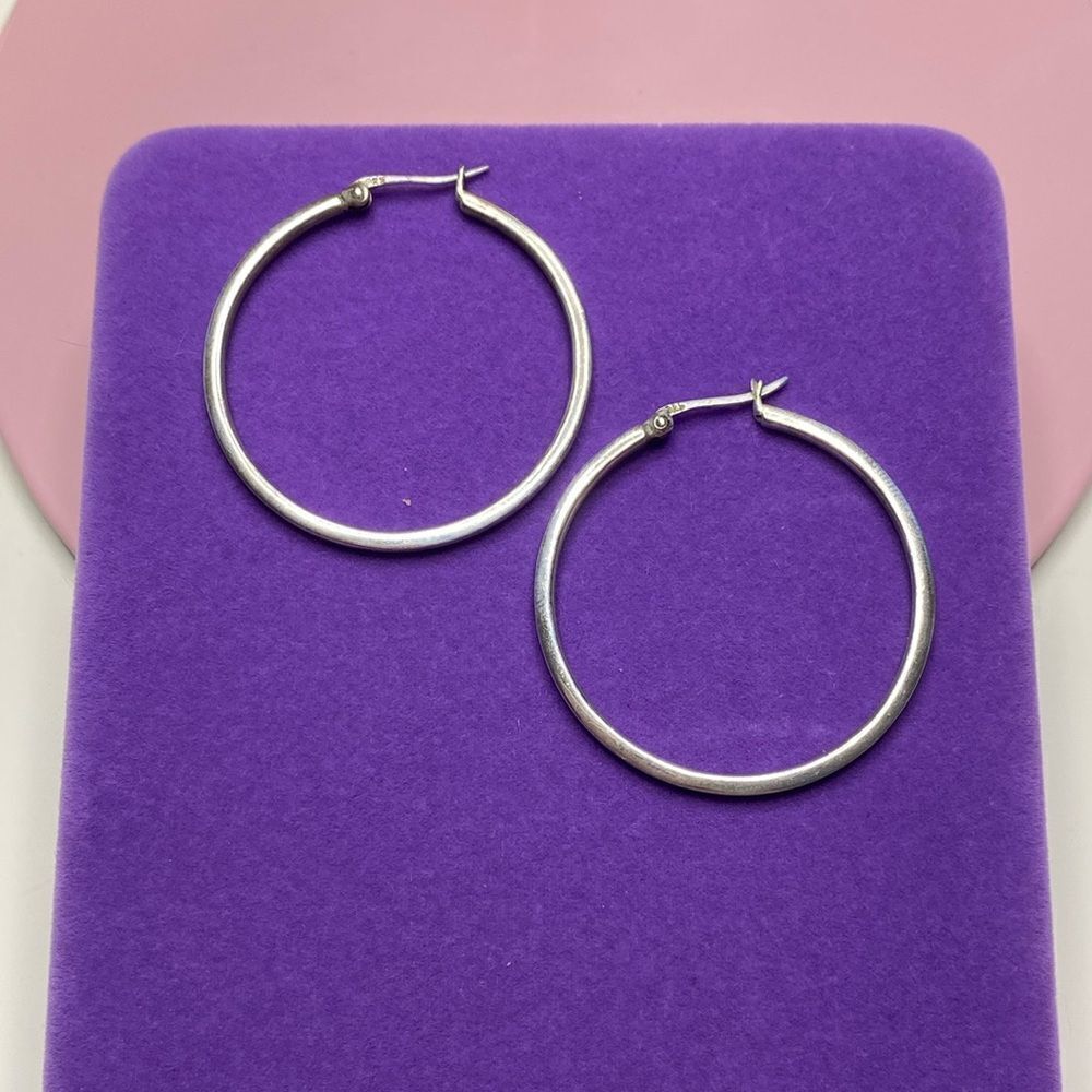 💛 Vintage 925 Medium Hoops